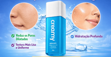 Creamy Ácido Glicólico 30g para redução de poros dilatados, melhora da textura da pele e tratamento noturno facial